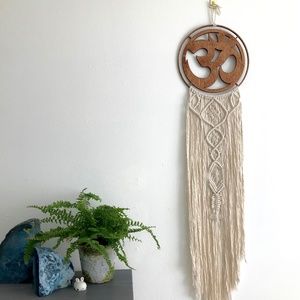 Macrame Wall Hanging Boho Decor Om Meditation